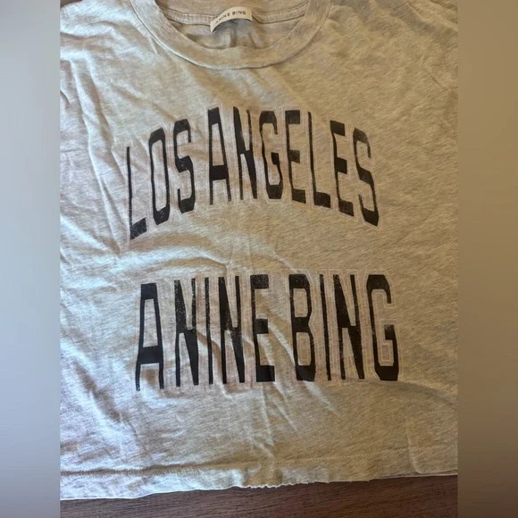 Anine Bing Women's Distressed cropped Johnny Tee - Picture 6 of 8